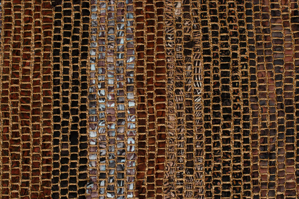 Handwoven Tablerunner, Gold-Rust-Brown, 14" x 43"