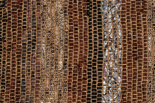 Handwoven Tablerunner, Gold-Rust-Brown, 14" x 43"