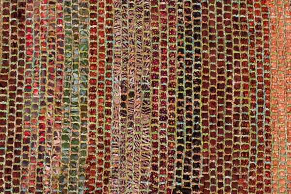 Handwoven Tablerunner, Rust-Green-Brown, 14" x 43"