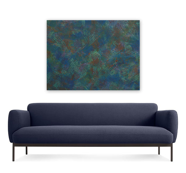 "Submerged," original painting, 36" x 48"