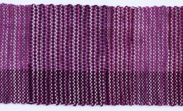 Handwoven Scarf, "Purple Stripe," 6.5" x 55"