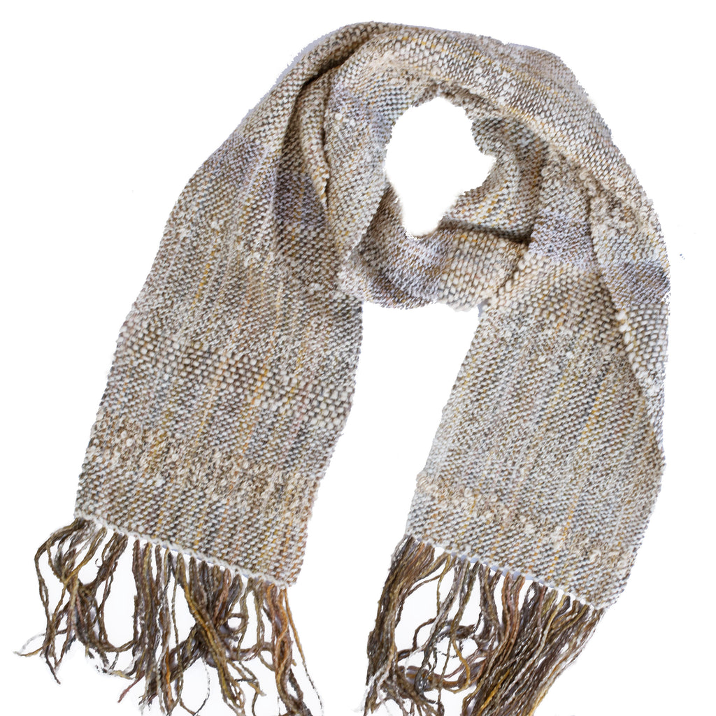 Handwoven Scarf, "Mineral Gray," 6.5" x 59"