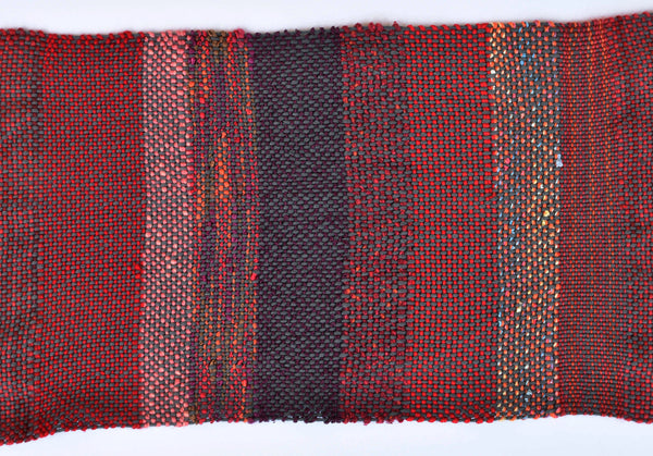 Handwoven Scarf, "Brick Red," 8.5 x 72 inches