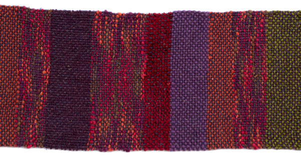 Handwoven Scarf, Red Hot, 6" x 63"