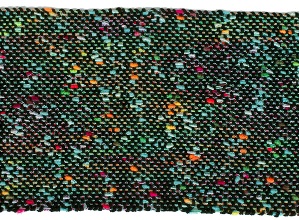 Handwoven Scarf, "Brlliant Black," 6.5" x 62"