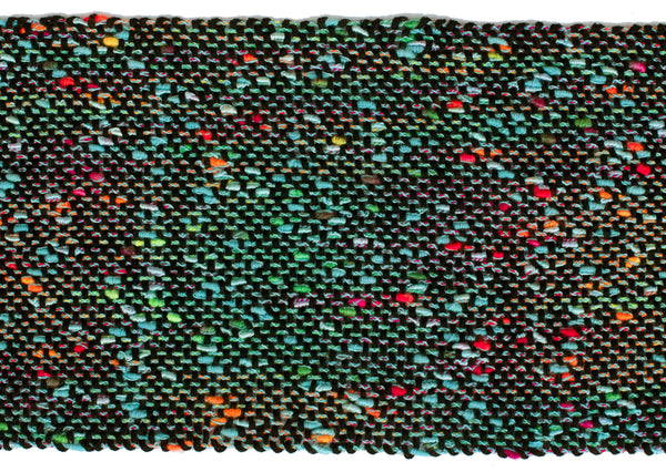 Handwoven Scarf, "Brlliant Black," 6.5" x 62"