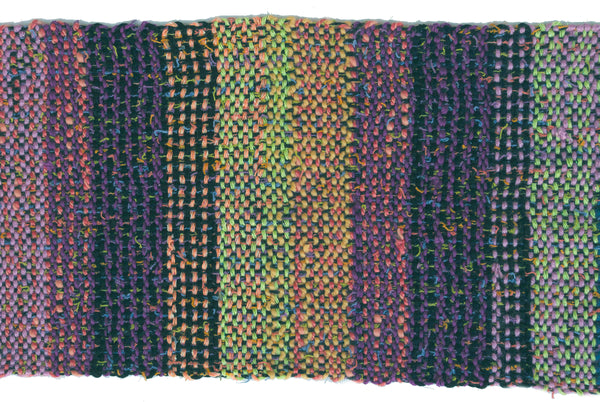 Handwoven Scarf, "Black Stripes," 6.5" x 59"