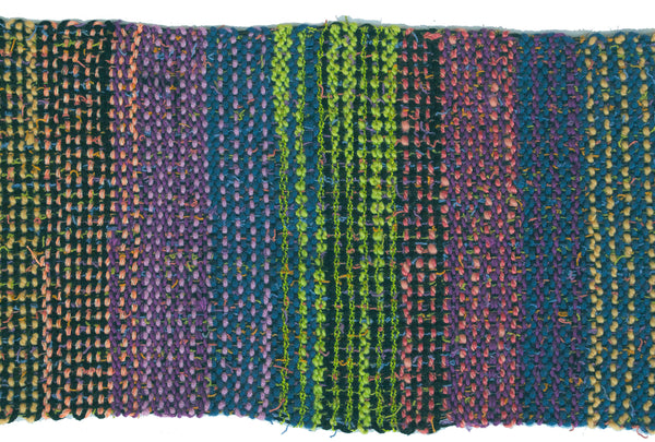 Handwoven Scarf, "Black Stripes," 6.5" x 59"