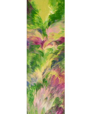 "Spring Greens," original painting, 24" x 8"