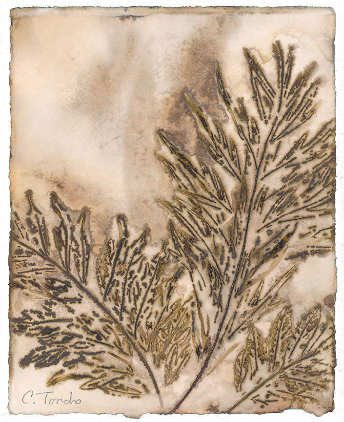 Cassandra Tondro Silk Oak leaf print abstract art