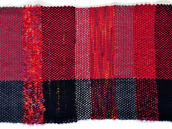 Handwoven Scarf, "Checkers," 9 x 73 inches