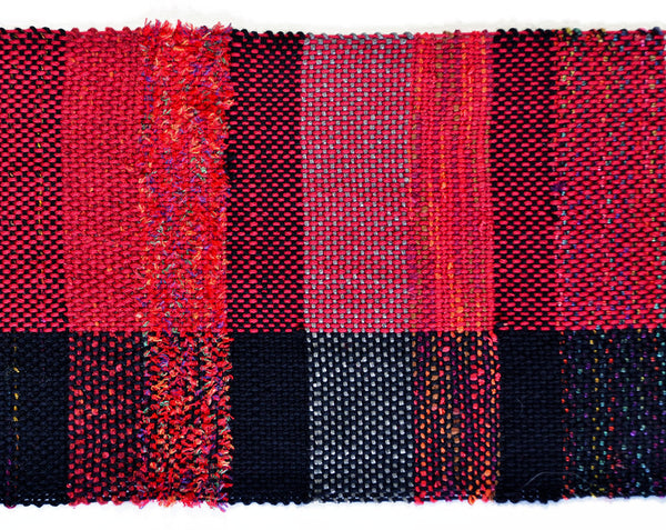 Handwoven Scarf, "Checkers," 9 x 73 inches