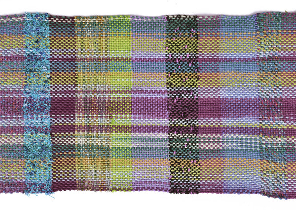 Handwoven Scarf, "Iris," 8.5 x 72 inches