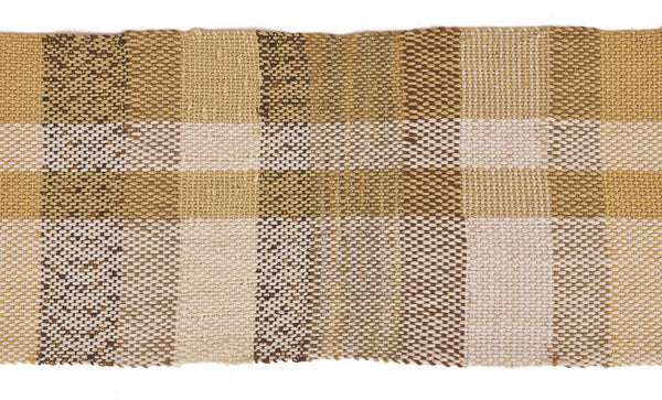 Handwoven Scarf, "Camel and Cream," 8.5 x 73 inches
