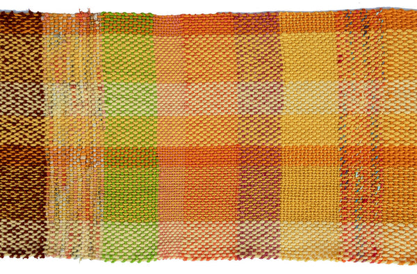 Handwoven Scarf, "Citrus," 8.5 x 73 inches