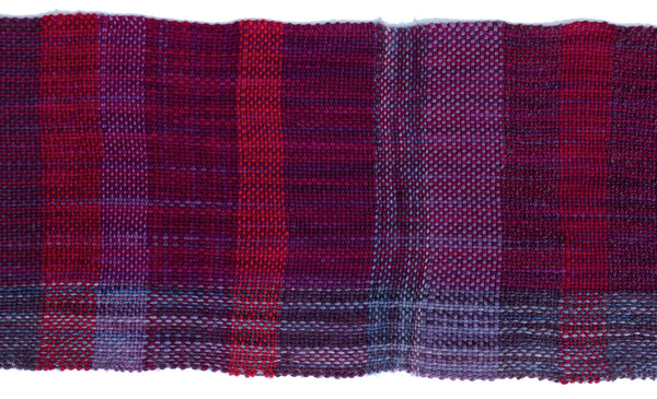 Handwoven Scarf, "Cerise," 9 x 72 inches
