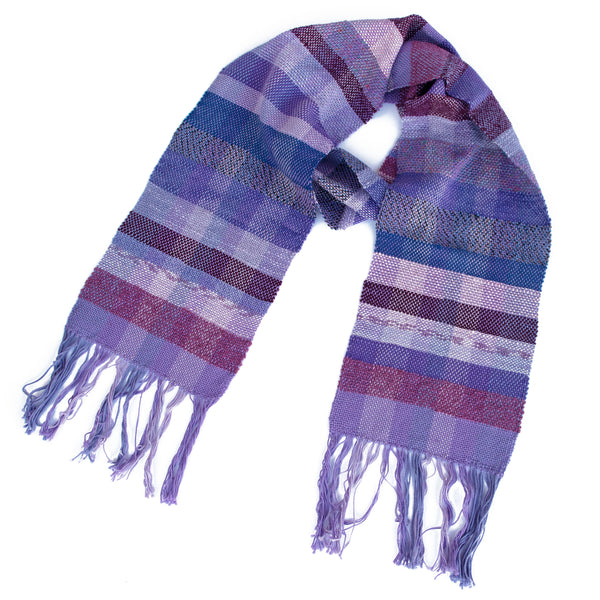 Handwoven Scarf, "Plum," 8 x 74 inches